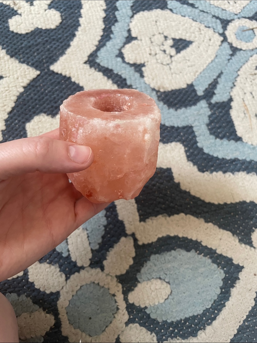 Himalayan Salt Tea Light Candle Holder - Pink Hue